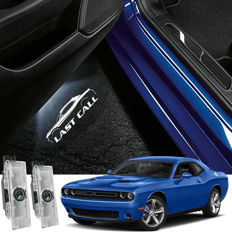 JUNMEI 2PCS Never Fade Door Lights Logo for Dodge Challenger 2015-present, Courtesy LED Welcome Puddle Projection Light Lamps Accessories (LASR Call) - Image 1